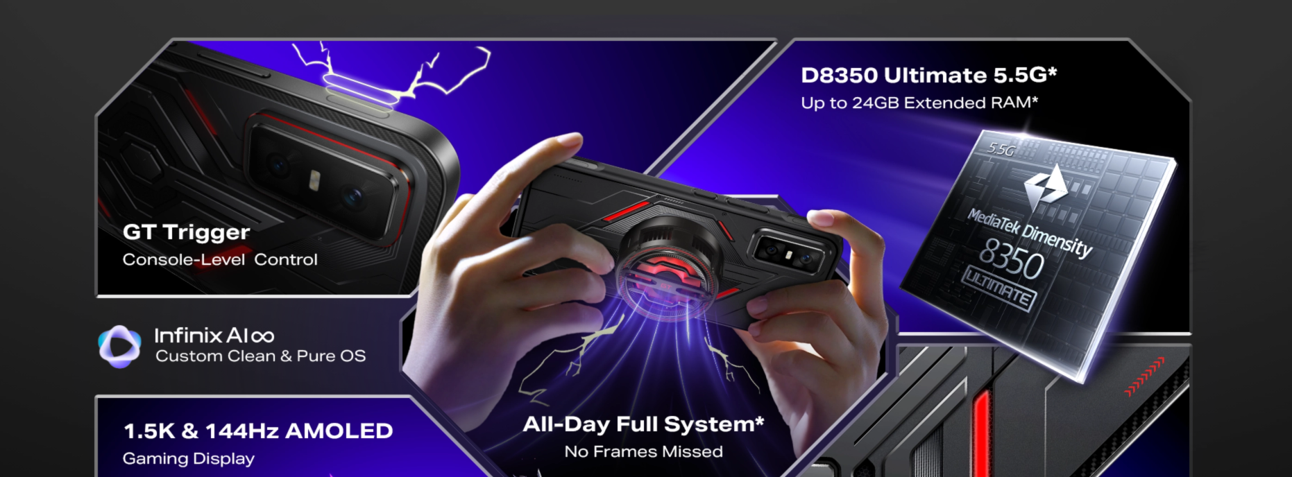 Infinix GT 30 Pro with GT Trigger console-level controls and MediaTek Dimensity 8350 Ultimate chip
