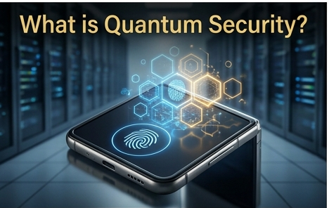 Vertu Quantum Flip security features with quantum encryption visualization.