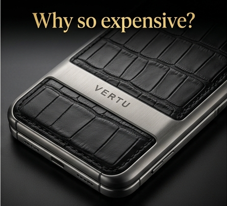Vertu Quantum Flip luxury alligator leather and titanium design close-up.