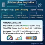 Smartphone Hang Problem caused by virtual RAM expansion and full storage
