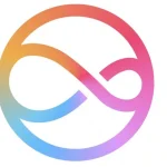 Minimalist gradient Apple Intelligence icon featuring a colorful, stylized infinity loop inside a circle.